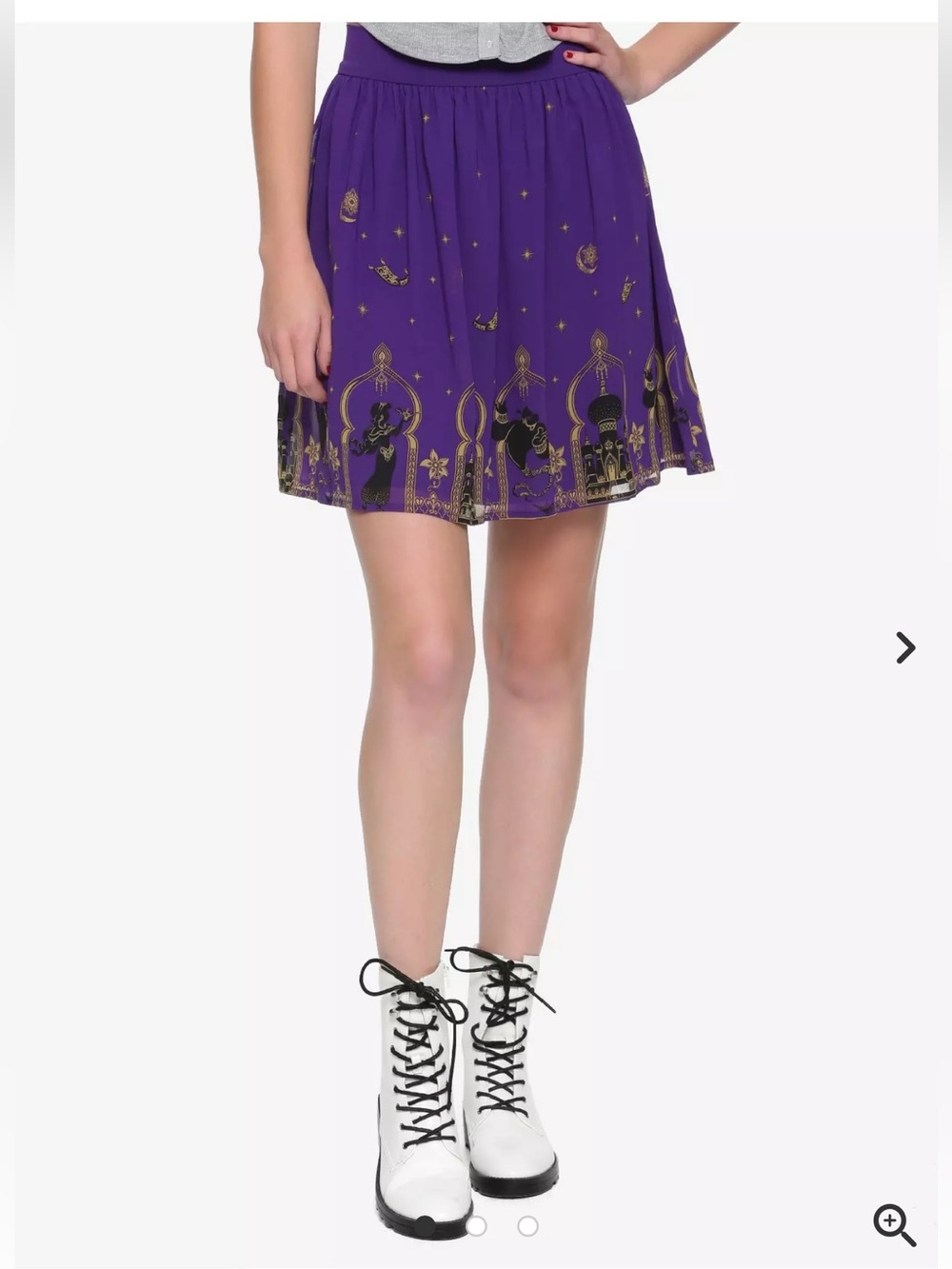 NWT Large Disney Aladdin Agrabah Border Print Chiffon Skirt